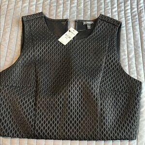 Express Black Boxy Crop Tank Top